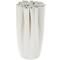 White Ceramic Abstract Ribbed Dimensional Folded Vase with Compact Wavy Rim